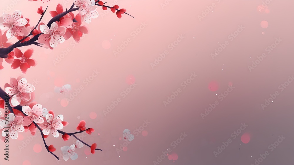 Fototapeta premium plum blossom loop background material , generative ai