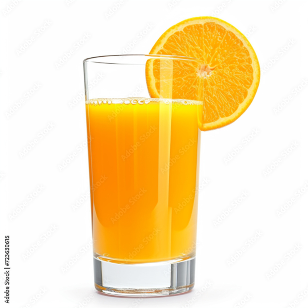 Orange juice glass, isolated on white background ai technology Orange juice glass, isolated on white background ai technology