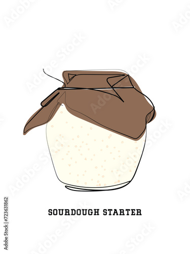 hand drawn line art vector of Home made sourdough bread prep process. Bakers and their hard work. Bread making industry