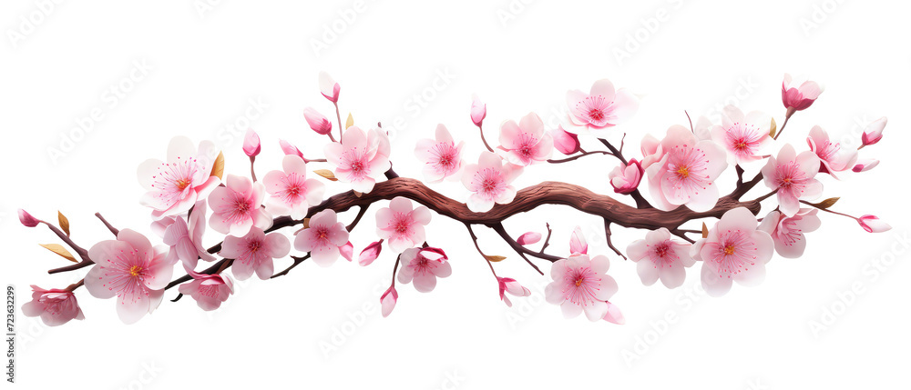 Beautiful sakura flowers isolated on white