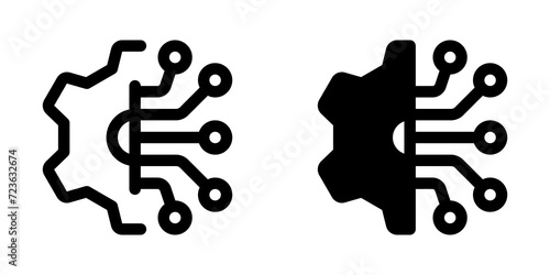 Editable configuration, setting, tech vector icon. AI technology, artificial intelligence, computer. Part of a big icon set family. Perfect for web and app interfaces, presentations, infographics, etc