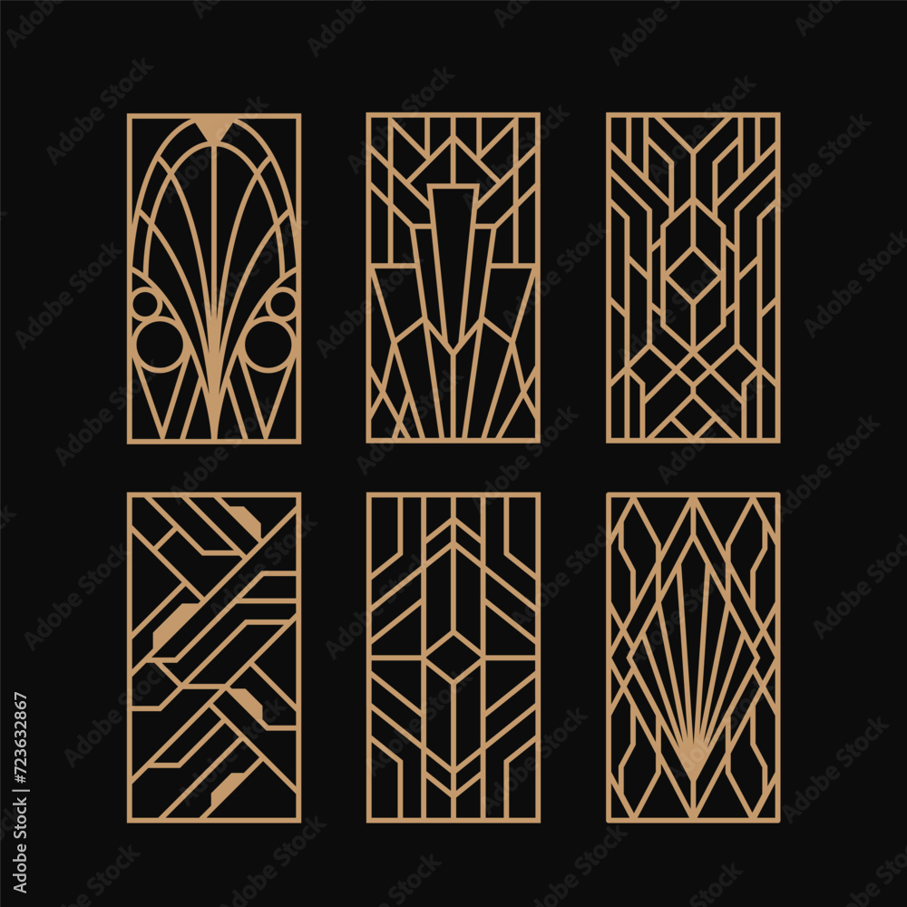 Fototapeta premium Vintage Art Deco Designs Laser Cut Panel