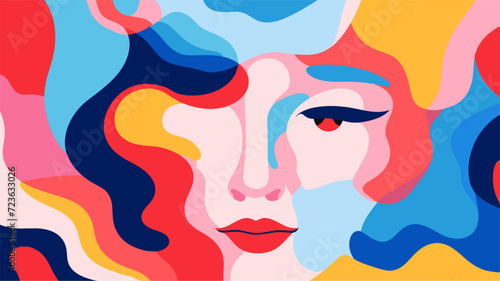 Abstract vector background portraying a spectrum of emotions through expressive colors and shapes  capturing the nuanced and dynamic nature of human feelings. simple minimalist illustration creative