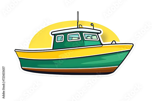 Tourist excursion boat. isolated on PNG Background. Generative Ai.