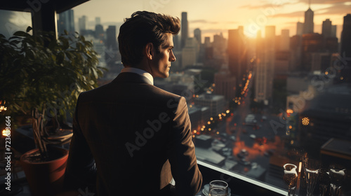 Wallpaper Mural Portrait business man looking the city Torontodigital.ca