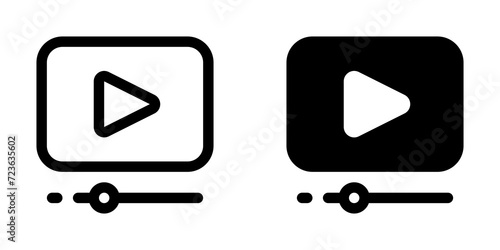 Editable video player, app, web, streaming vector icon. Movie, cinema, entertainment. Part of a big icon set family. Perfect for web and app interfaces, presentations, infographics, etc