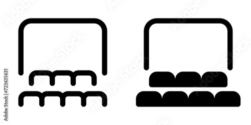 Editable cinema auditorium, seats, screen vector icon. Movie, cinema, entertainment. Part of a big icon set family. Perfect for web and app interfaces, presentations, infographics, etc