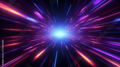 Wallpaper Mural abstract flight retro neon hyper warp space tunnel Torontodigital.ca