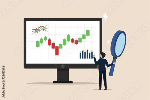 Passive investment, make money, financial freedom or independence, relax rich businessman or wealth management concept, successful investor analyzing financial graph computer.