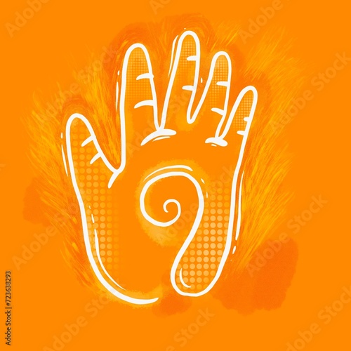 Energy hand print drawing