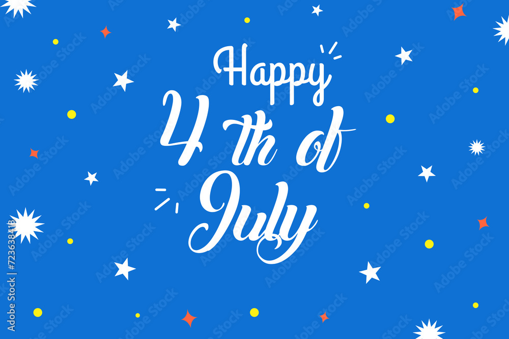 Fototapeta premium Happy Independence Day. American flags against a blue background. July 4