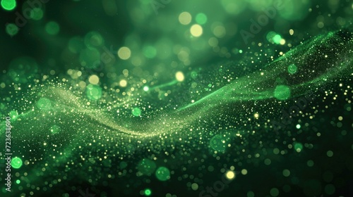 green glow particle abstract bokeh background