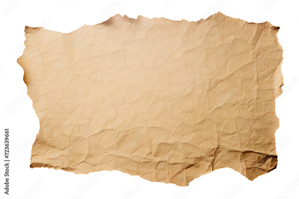 Piece of torn cardboard paper on transparent PNG background Generative Ai