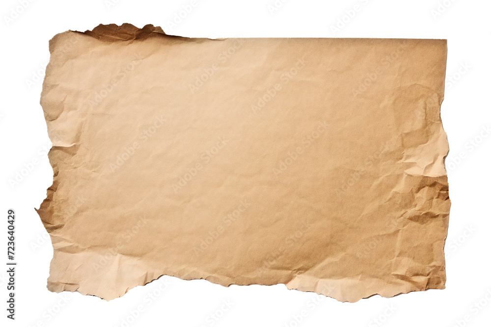 Piece of torn cardboard paper on transparent PNG background Generative Ai Piece of torn cardboard paper on transparent PNG background Generative Ai