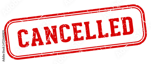 cancelled stamp. cancelled rectangular stamp on white background
