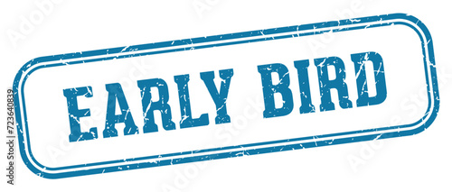 early bird stamp. early bird rectangular stamp on white background