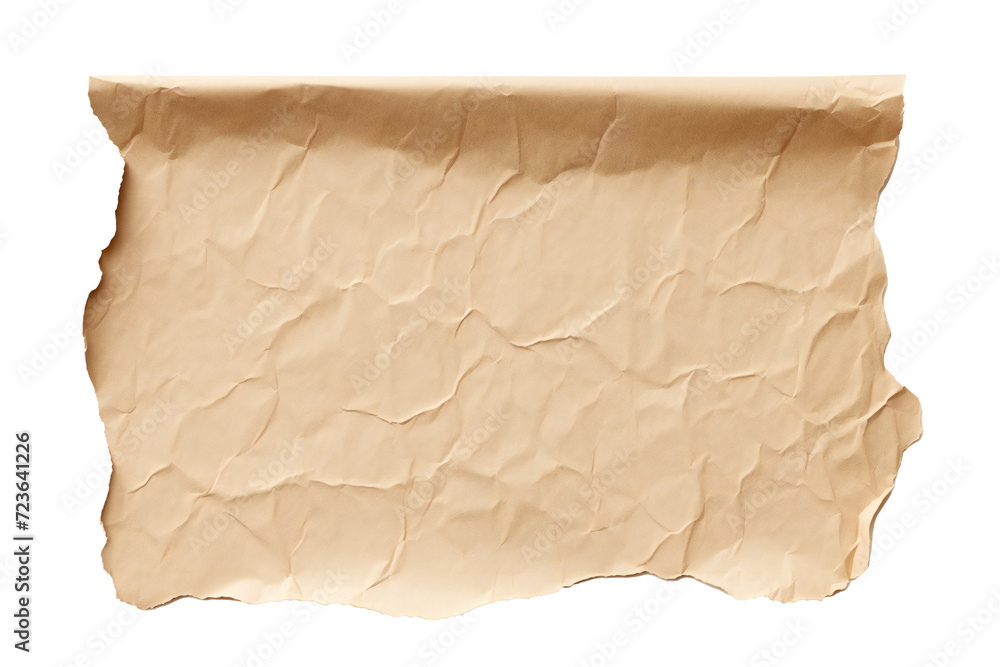 Piece of torn cardboard paper on transparent PNG background Generative Ai
