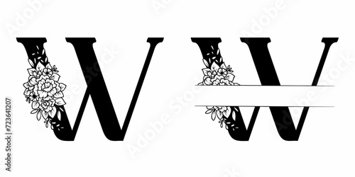 Alphabet Split Monogram, Split Letter Monogram, Alphabet Frame Font. Laser cut template. Initial monogram letters.