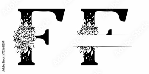 Alphabet Split Monogram, Split Letter Monogram, Alphabet Frame Font. Laser cut template. Initial monogram letters.