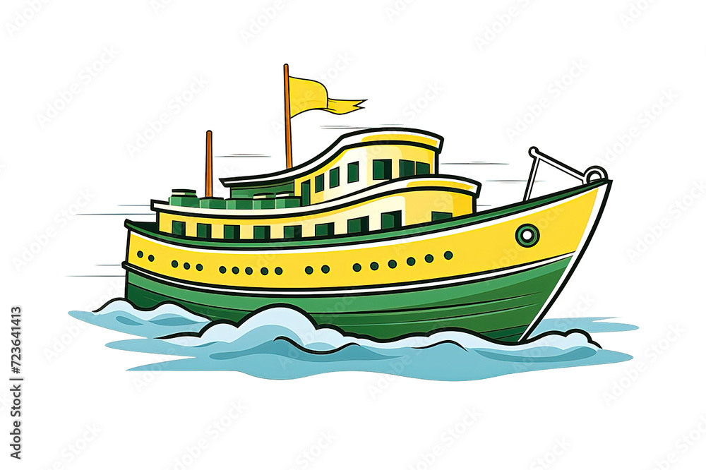 Tourist excursion boat. Motor boat for divers or fishermen. isolated on PNG Background. Generative Ai. Tourist excursion boat. Motor boat for divers or fishermen. isolated on PNG Background. Generative Ai.