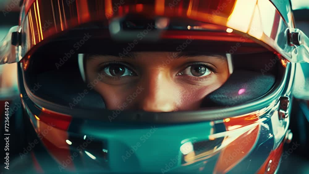 Closeup of the winning drivers intense gaze as they look around taking in the realization of their accomplishment. Closeup of the winning drivers intense gaze as they look around taking in the realization of their accomplishment.