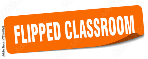 flipped classroom sticker. flipped classroom label