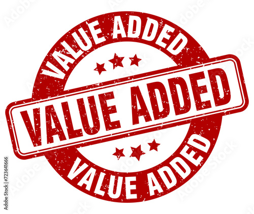 value added stamp. value added label. round grunge sign