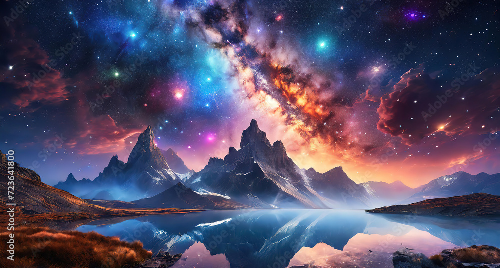 Obraz premium Awesome Nature beauty silhouettes against majestic skies