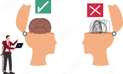 Billede på lærred Brain, Complexity,Messy,Confusion,Problems,Uncertainty, Businessman