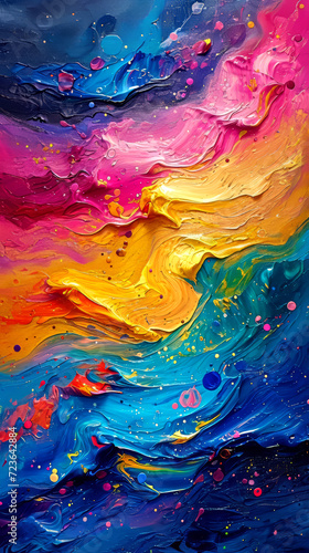 Abstract oil paint background. Oil paints on canvas. Multicolored background.