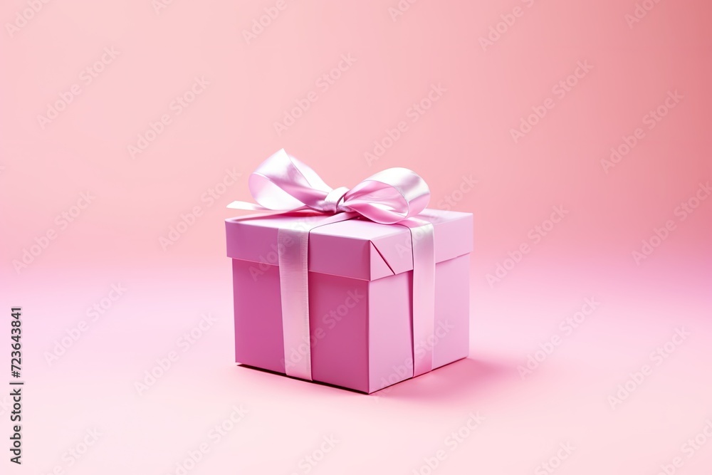 Obraz premium Pink Gift Box with a Bow
