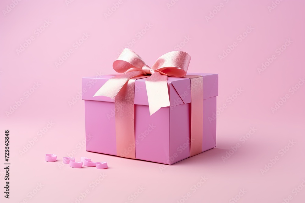 Pink Gift Box with Ribbon