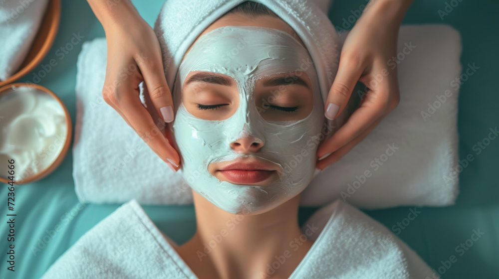 Woman Enjoying Spa Facial Mask Woman Enjoying Spa Facial Mask