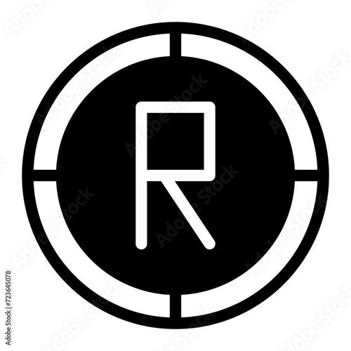 african rand coin icon flat design vector graphic illustration for web, UI and App mobile design isolated on white background