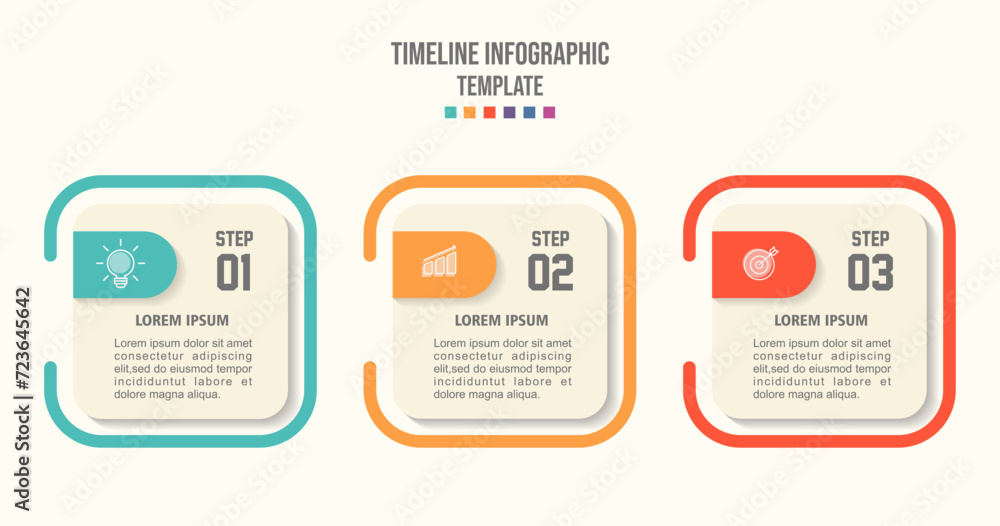 Vector Infographic label design template with icons and 3 options or steps.