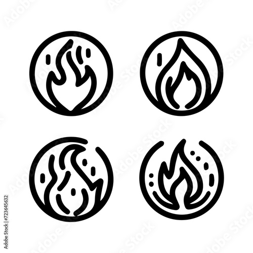 fire symbol icon on a white background.