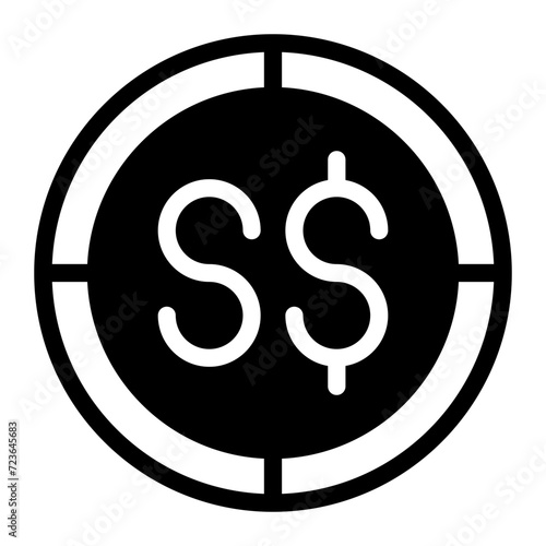 Dollar Singapore flat coin icon. vector illustration of symbol money vector icon for web design isolated on white background