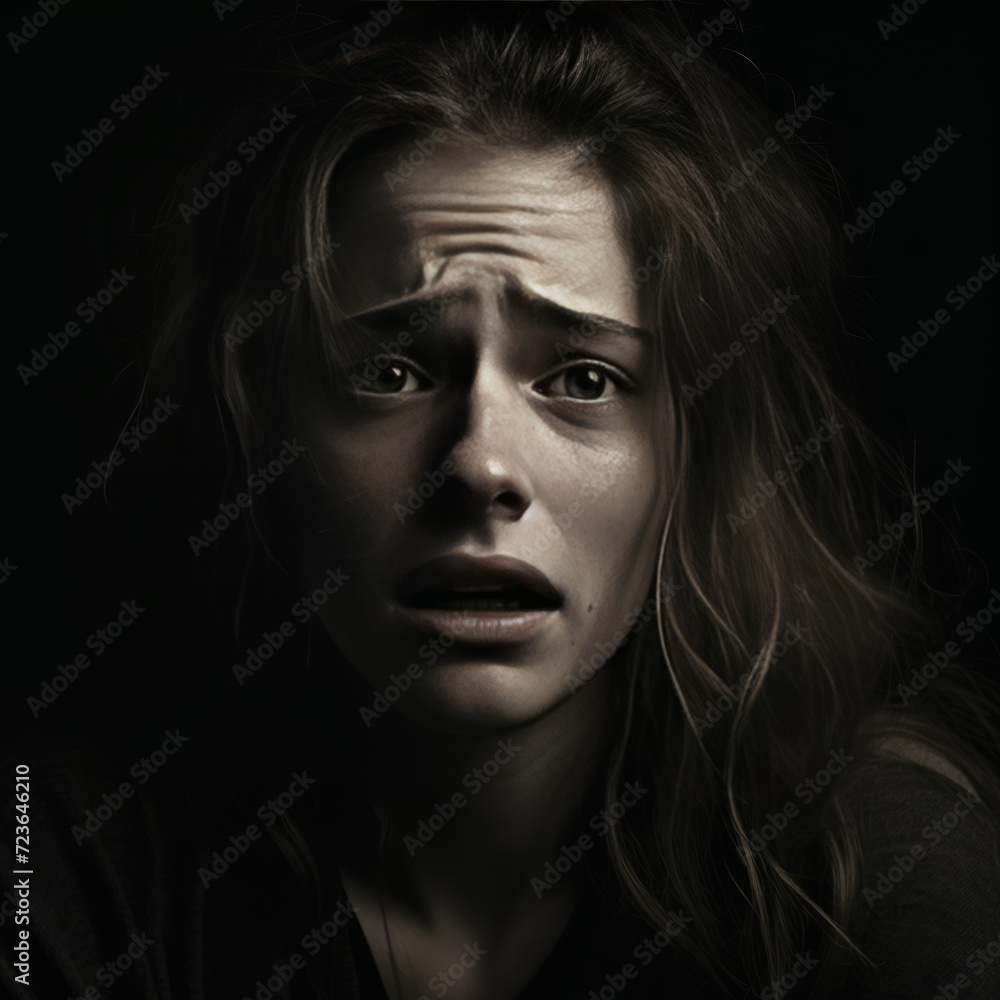 Young woman having panic attack Young woman having panic attack