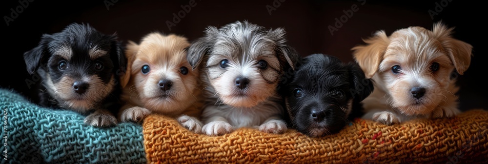 Group Portrait Adorable Puppies, Desktop Wallpaper Backgrounds, Background HD For Designer