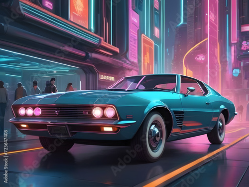 Retro Futuristic Fusion Nostalgic Vibes Meet Tomorrow's Tech. Generative AI