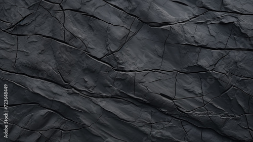 black background, stone texture with cracks, charcoal view for design photo