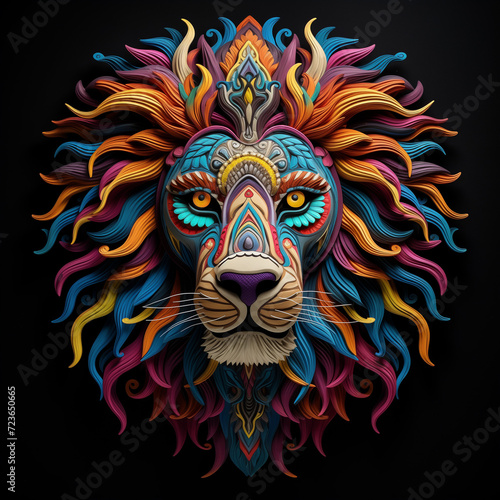 lion head in the form of a mask