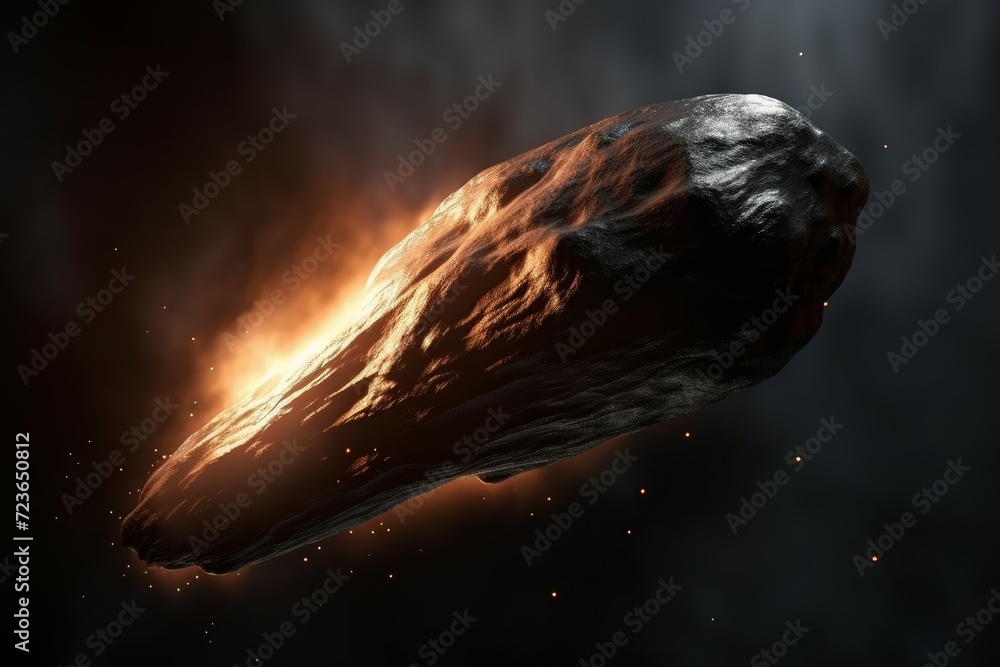 Space big meteorite. Giant and dangerous extraterrestrial stone cosmos. Generate AI Space big meteorite. Giant and dangerous extraterrestrial stone cosmos. Generate AI