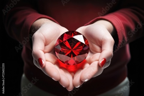 red daimond in hands