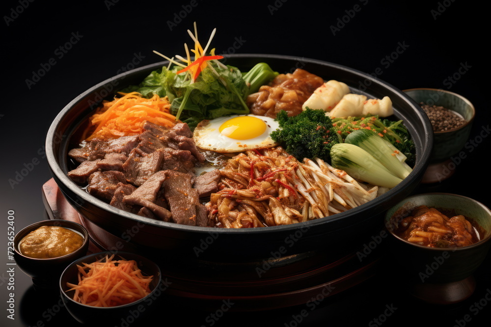 Sukiyaki full set, luxury food on table Sukiyaki full set, luxury food on table