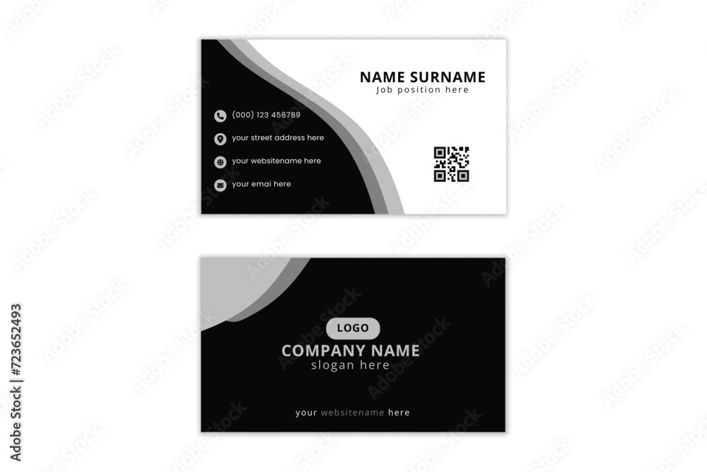 Double sided modern corporate business card template layout design.