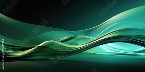 Green abstract background in the form of waves, haze. Modern background with the effect of movement, sliding, motion © Diana Galieva