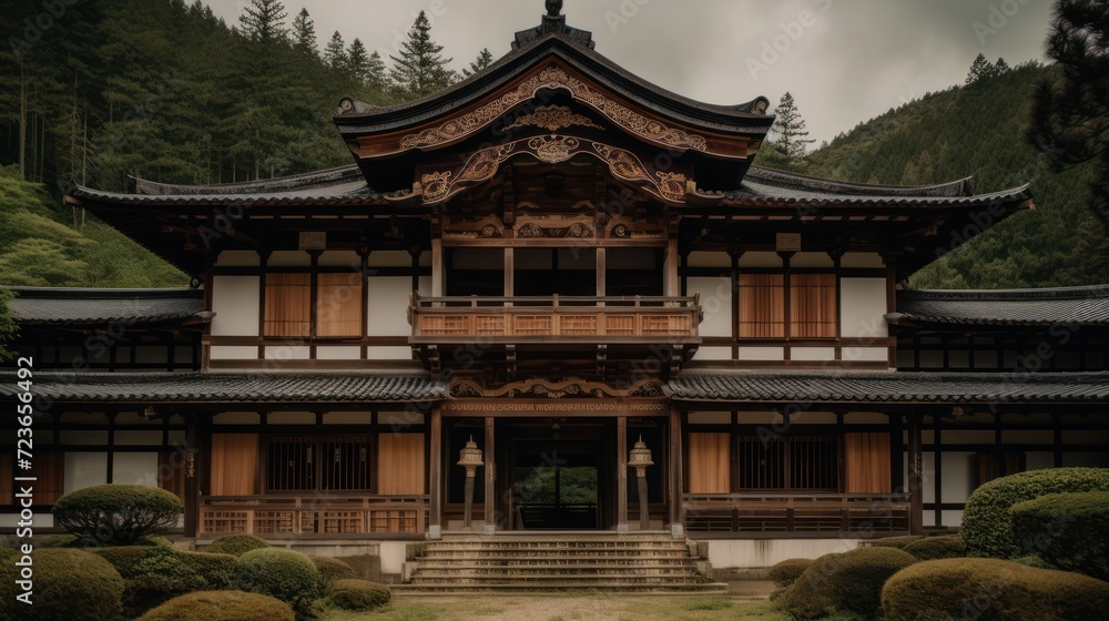 chinese temple in the morning. Generative AI chinese temple in the morning. Generative AI