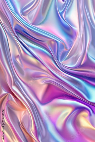 Abstract metallic texture with pastel colored swirls creating a liquid-like visual effect