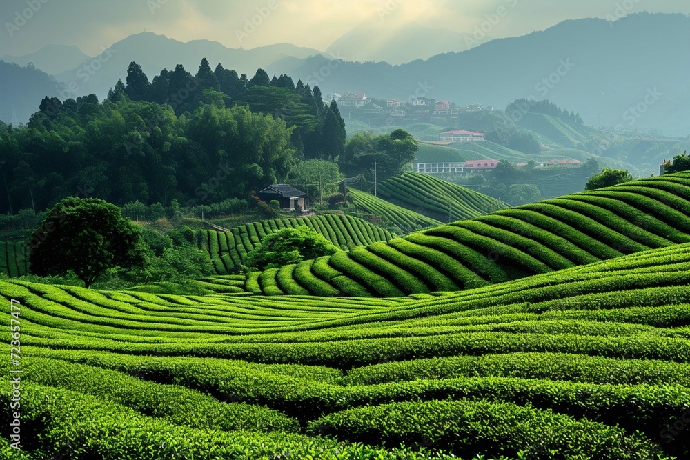 Tangshan tea fields wallpaper